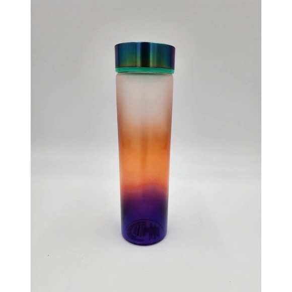 Starbucks Ombre Rainbow Iridescent 18oz Glass Water Bottle Summer 2020 - Picture 3 of 8